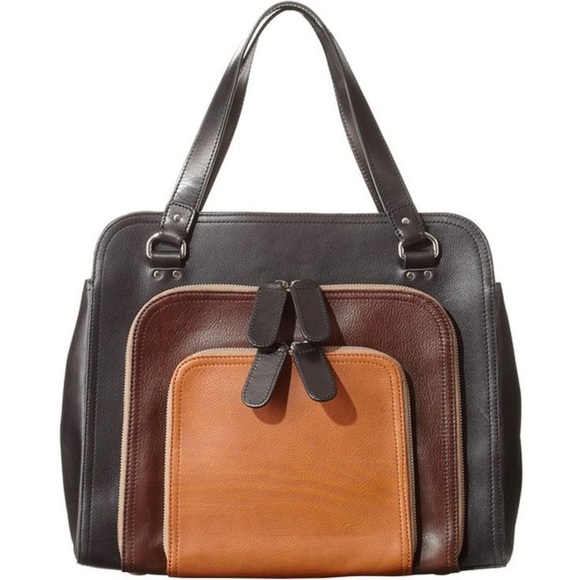 Orla Kiely Handbags - Orla Kiely London Tonal Stripe Ella Leather Bag